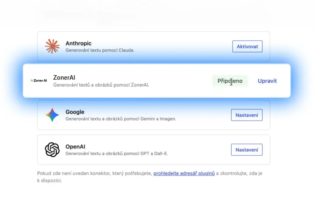 Logo ZONER AI zdarma: Umělá inteligence přímo ve vašem WordPressu