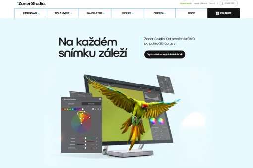 Náhled webu Zoner Studio