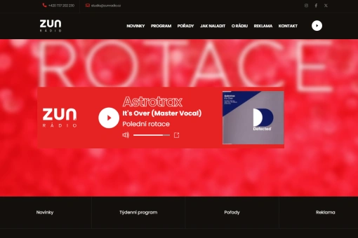 Náhled webu ZUN Radio