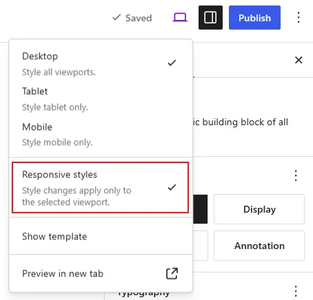 WP 7.1 responzivní stylování