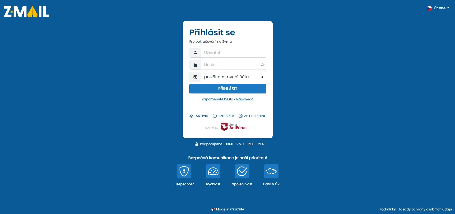 Logo Od 12. 1. 2026 měníme přihlašovací stránku Z-mailu